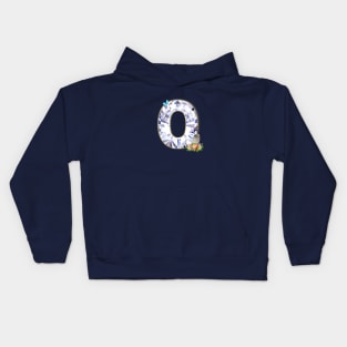 Name Initial Letter O and Baby Owl Kids Hoodie